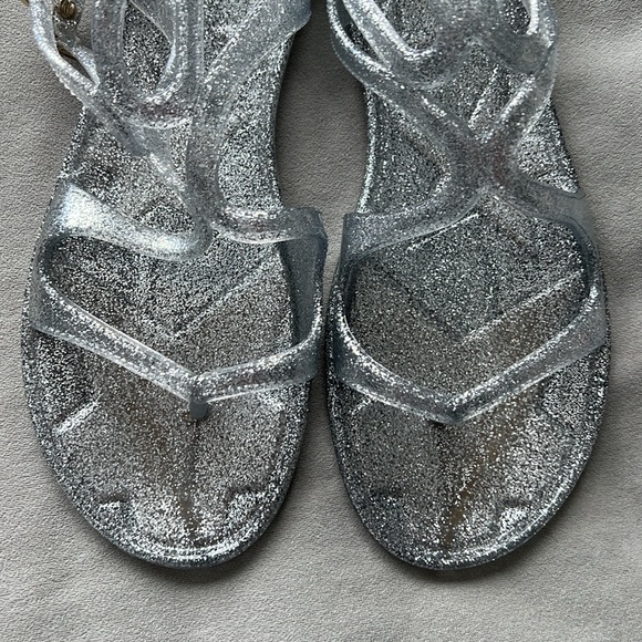 New (NWOB) Jimmy Choo Lance Strappy Jelly Sandals in Silver Metallic Size 39 - Picture 8 of 9